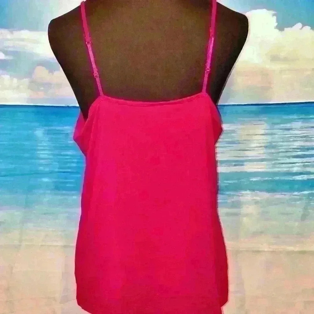 MERONA Womans WINE RED Cami Shell Tank Top Lightweight STRETCH size 2x 18/20 XXL - Picture 4 of 6